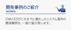 開発事例のご紹介｜ENACESがこれまでに携わったシステム案件の開発事例を、一部ご紹介致します。